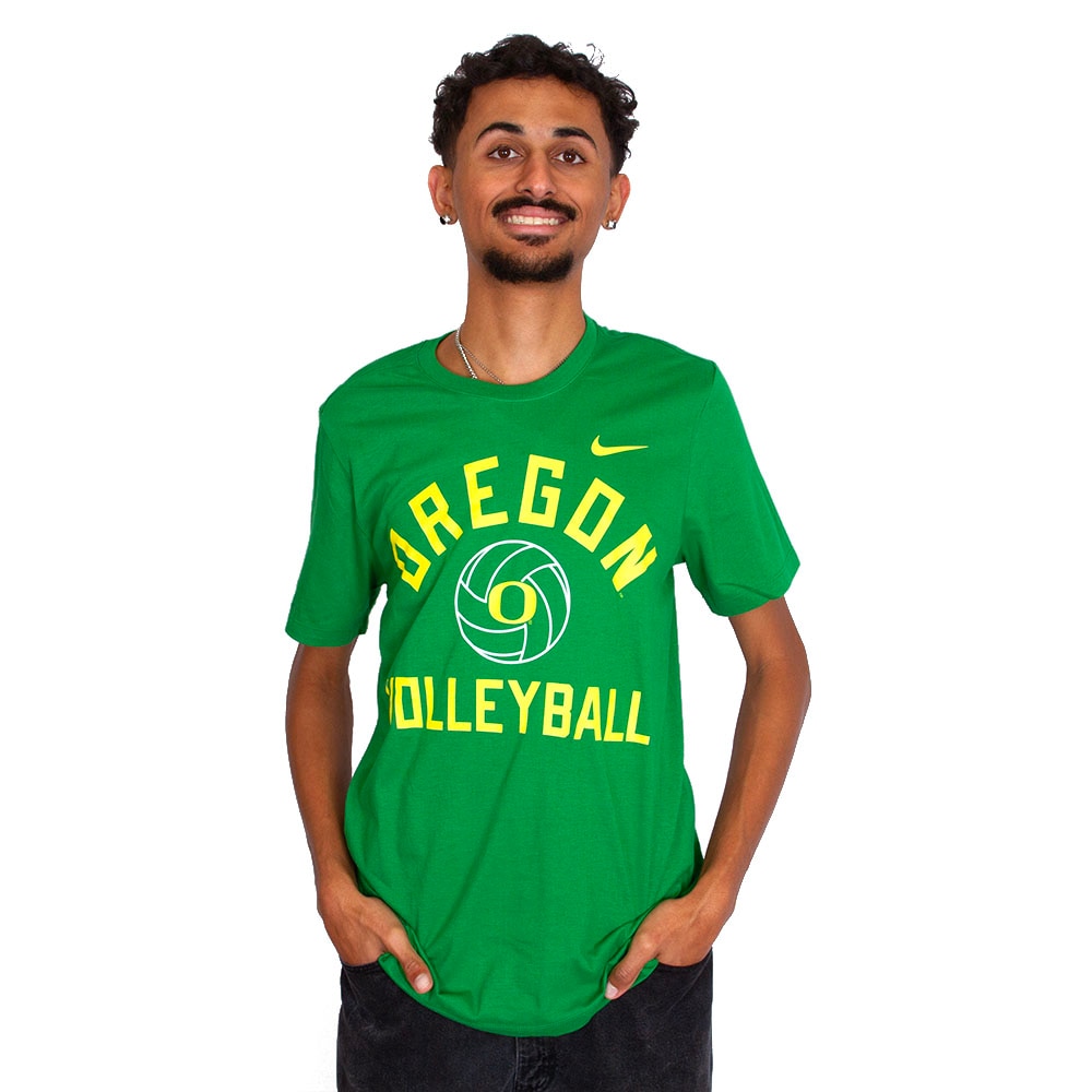 Classic Oregon O, Nike, Green, Crew Neck, Cotton, Women, Unisex, Volleyball, T-Shirt, 883343